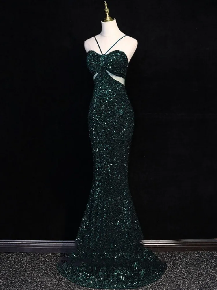 Luxury Shinny Feminino Evening Dresses Bodycon Elegant Sexy Slim Fit Wedding Party Vestidos Hanging Neck Sequined Prom Dress
Luxury Shinny Feminino Evening Dresses Bodycon Elegant Sexy Slim Fit Wedding Party Vestidos Hanging Neck Sequined Prom Dress