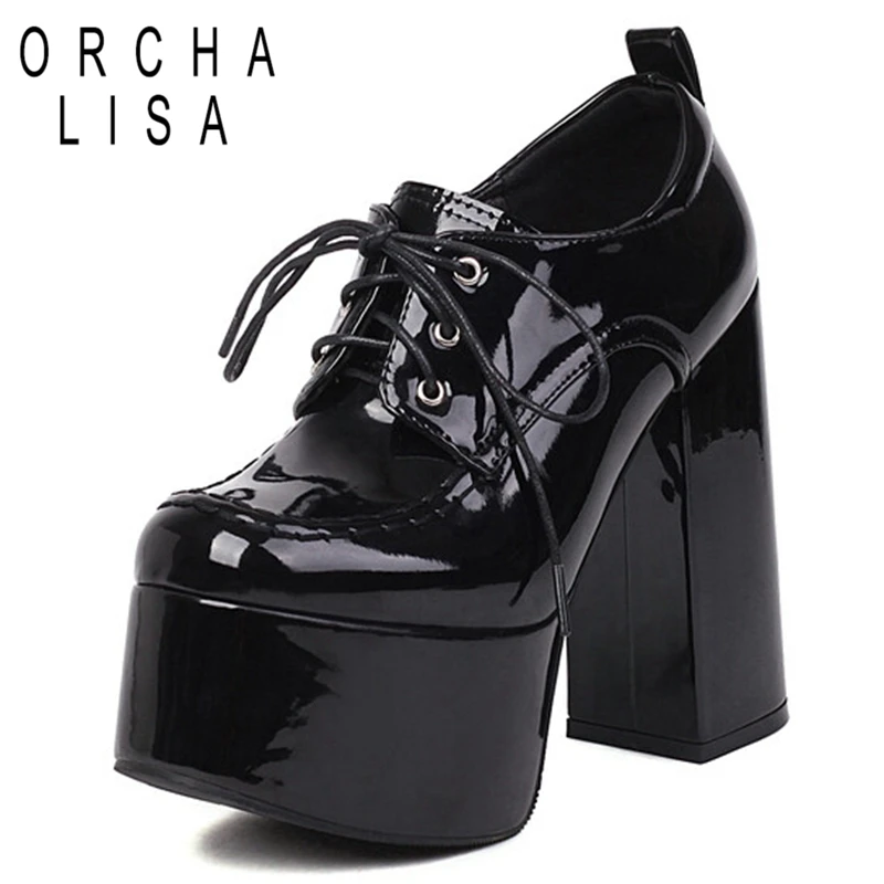ORCHA LISA 2022 Women Shoes Platform Pumps Round Toe Block Heels Lace-up Casual Plus Size 35-46 Solid Black Spring Mature S3395
ORCHA LISA 2022 Women Shoes Platform Pumps Round Toe Block Heels Lace-up Casual Plus Size 35-46 Solid Black Spring Mature S3395