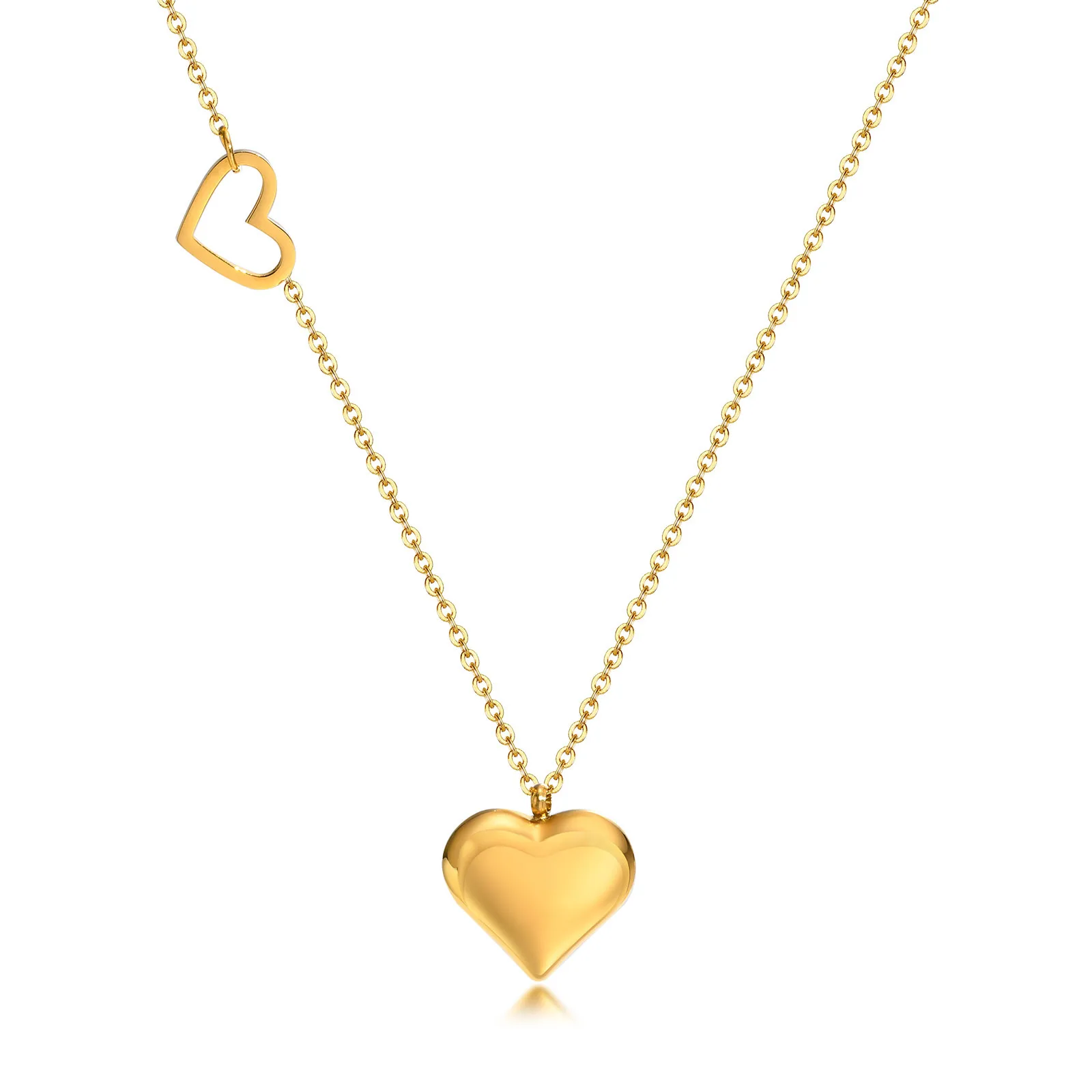 Dainty Heart Necklaces for Women, Double Heart Charm Pendant,Gold Color Stainless Steel Collar Love Promise Gift for Her
Dainty Heart Necklaces for Women, Double Heart Charm Pendant,Gold Color Stainless Steel Collar Love Promise Gift for Her