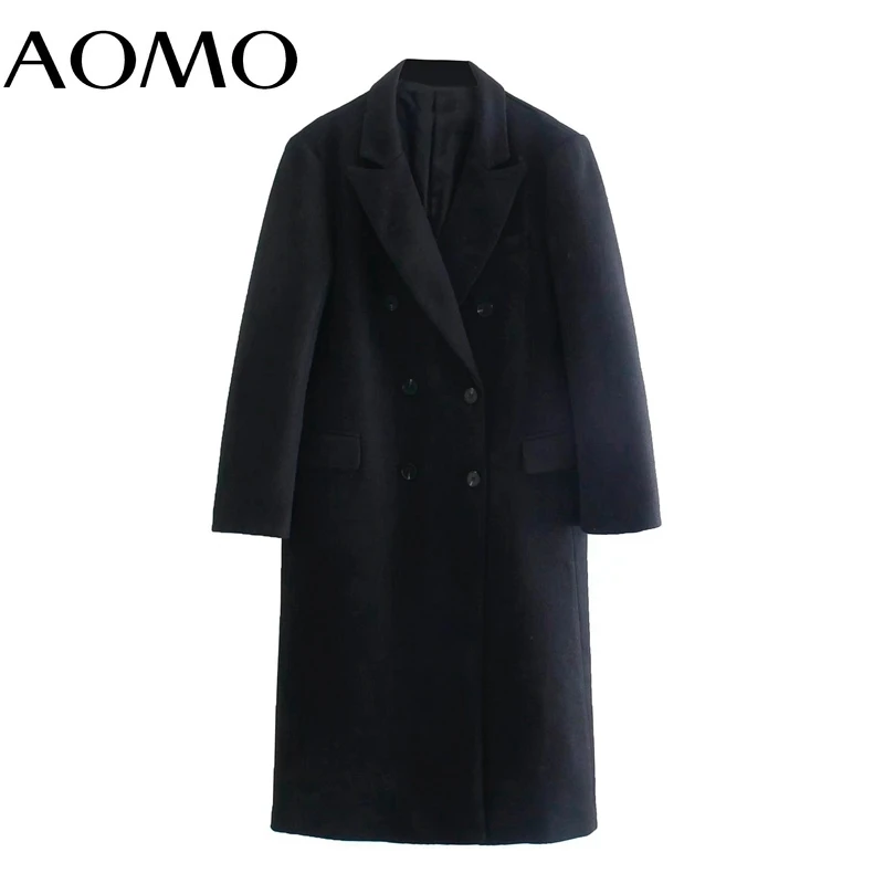 AOMO Women 2021 Winter Black Thick Woolen Coats with Button Loose Long Sleeves Pocket Ladies Elegant OverCoat 6P105A
AOMO Women 2021 Winter Black Thick Woolen Coats with Button Loose Long Sleeves Pocket Ladies Elegant OverCoat 6P105A