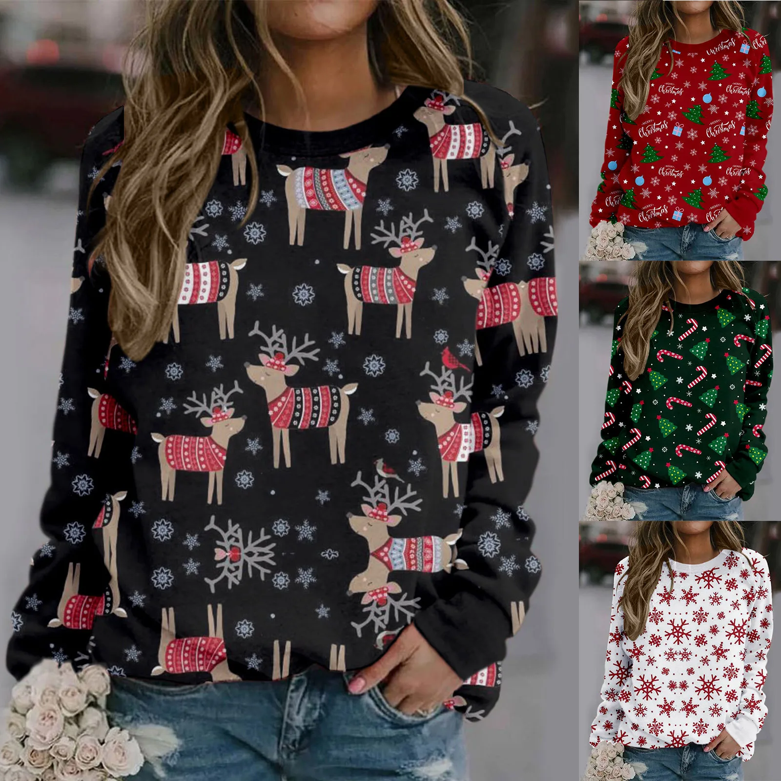 Merry Christmas Sweatshirt 2023 Women's Christmas Print Long-sleeved Sweatshirt Pullover Thick Santa Xmas New Year Clothing
Merry Christmas Sweatshirt 2023 Women's Christmas Print Long-sleeved Sweatshirt Pullover Thick Santa Xmas New Year Clothing