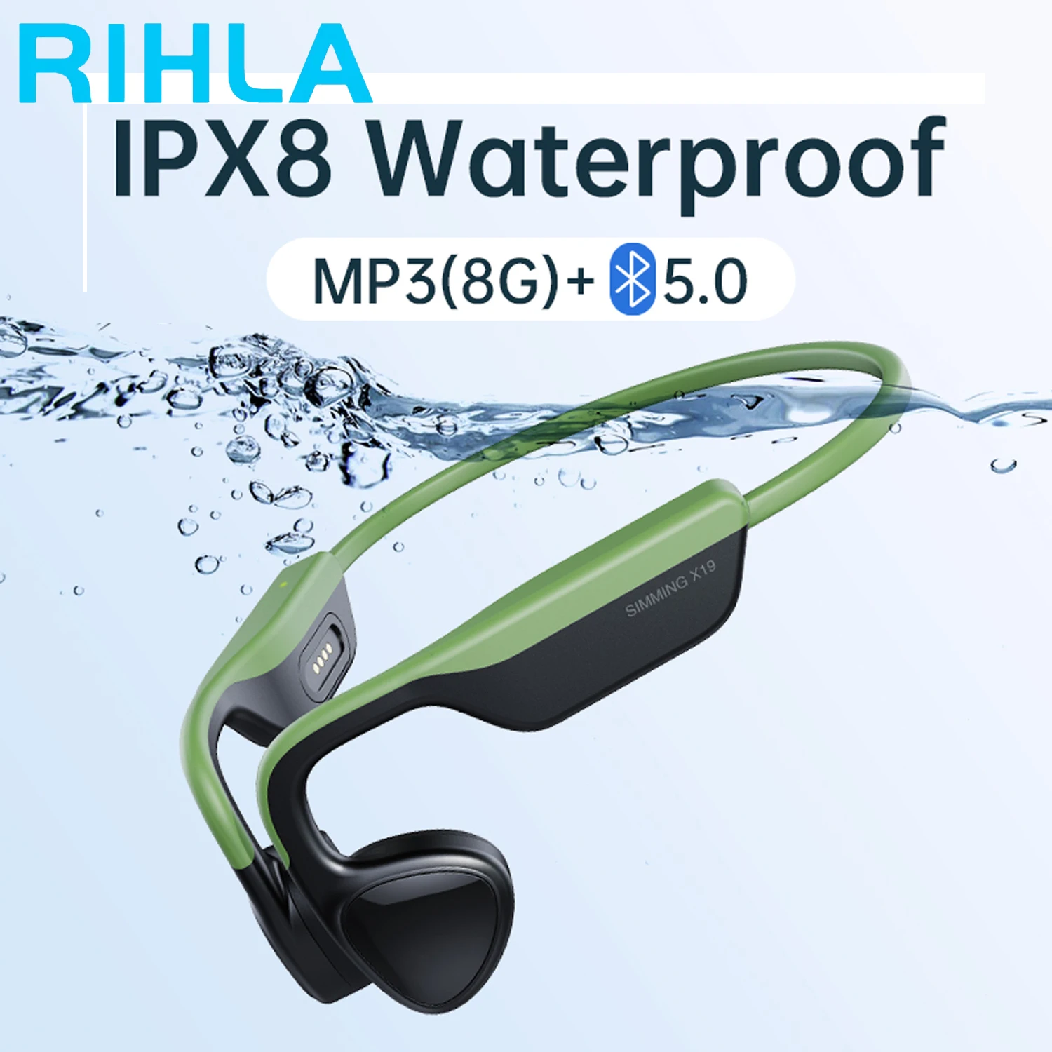 RIHLA Bone Conduction Headphone with 8G Memory IPX8 Waterproof Swimming Earphone with Mic Wireless Bluetooth Headphone
RIHLA Bone Conduction Headphone with 8G Memory IPX8 Waterproof Swimming Earphone with Mic Wireless Bluetooth Headphone