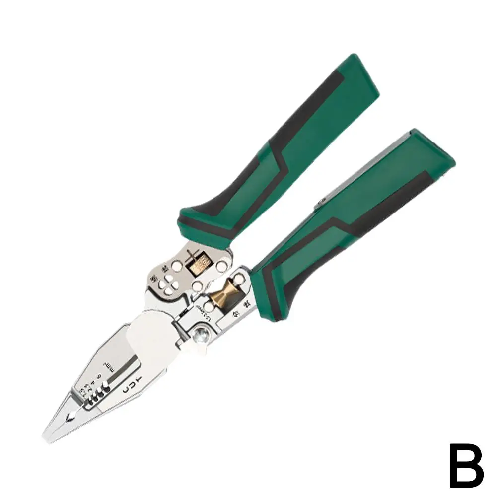 Универсальные плоскогубцы 9 в 1, с измерением электричества, резки, вытягивания проводов, обжимной провод, электрические плоскогубцы
Универсальные плоскогубцы 9 в 1, с измерением электричества, резки, вытягивания проводов, обжимной провод, электрические плоскогубцы