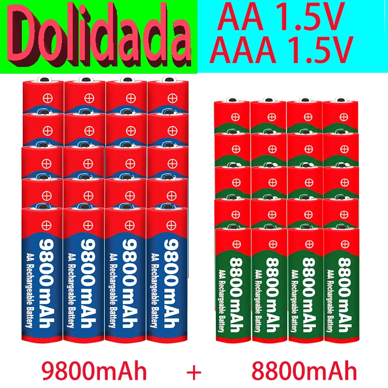 1,5 V Akku, AAA 8800mah + AA 9800mah, Alkaline Technologie, Geeignet Für Fernbedienung, Spielzeug/computer, Etc
1,5 V Akku, AAA 8800mah + AA 9800mah, Alkaline Technologie, Geeignet Für Fernbedienung, Spielzeug/computer, Etc