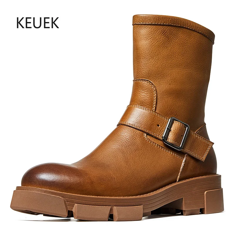 New Design Fashion High Top Casual Business Motorcycle Boots Men Genuine Leather Outdoor Work Shoes Male Chelsea Ankle Boots 5A
New Design Fashion High Top Casual Business Motorcycle Boots Men Genuine Leather Outdoor Work Shoes Male Chelsea Ankle Boots 5A