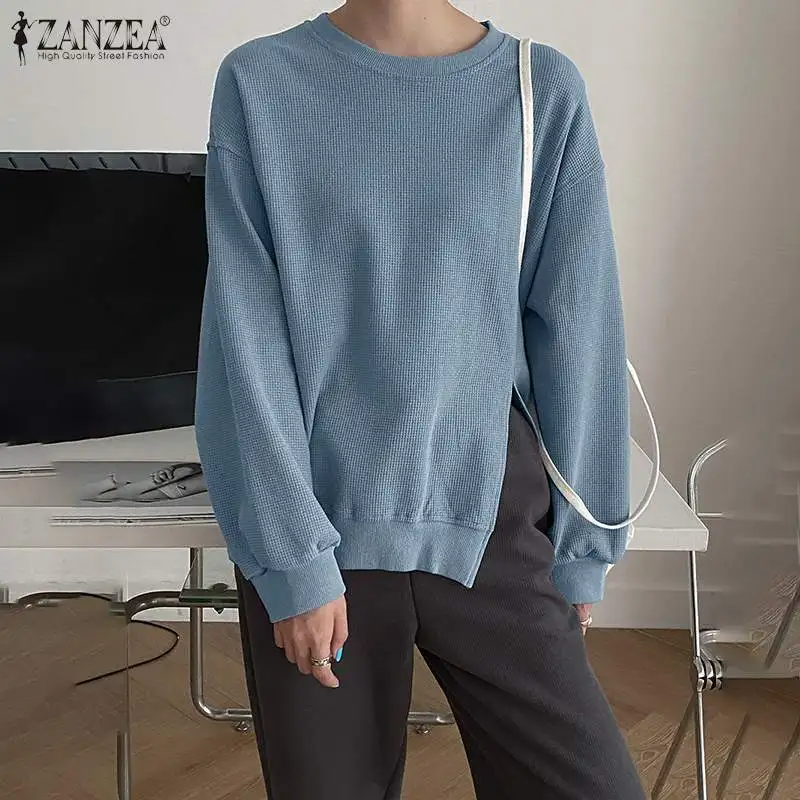 Fashion Ladies Casual Women Knitted Blouse Shirts 2022 ZANZEA Long Sleeve Split Tops Tunic Casual OL Solid Loose Oversized Blusa
Fashion Ladies Casual Women Knitted Blouse Shirts 2022 ZANZEA Long Sleeve Split Tops Tunic Casual OL Solid Loose Oversized Blusa