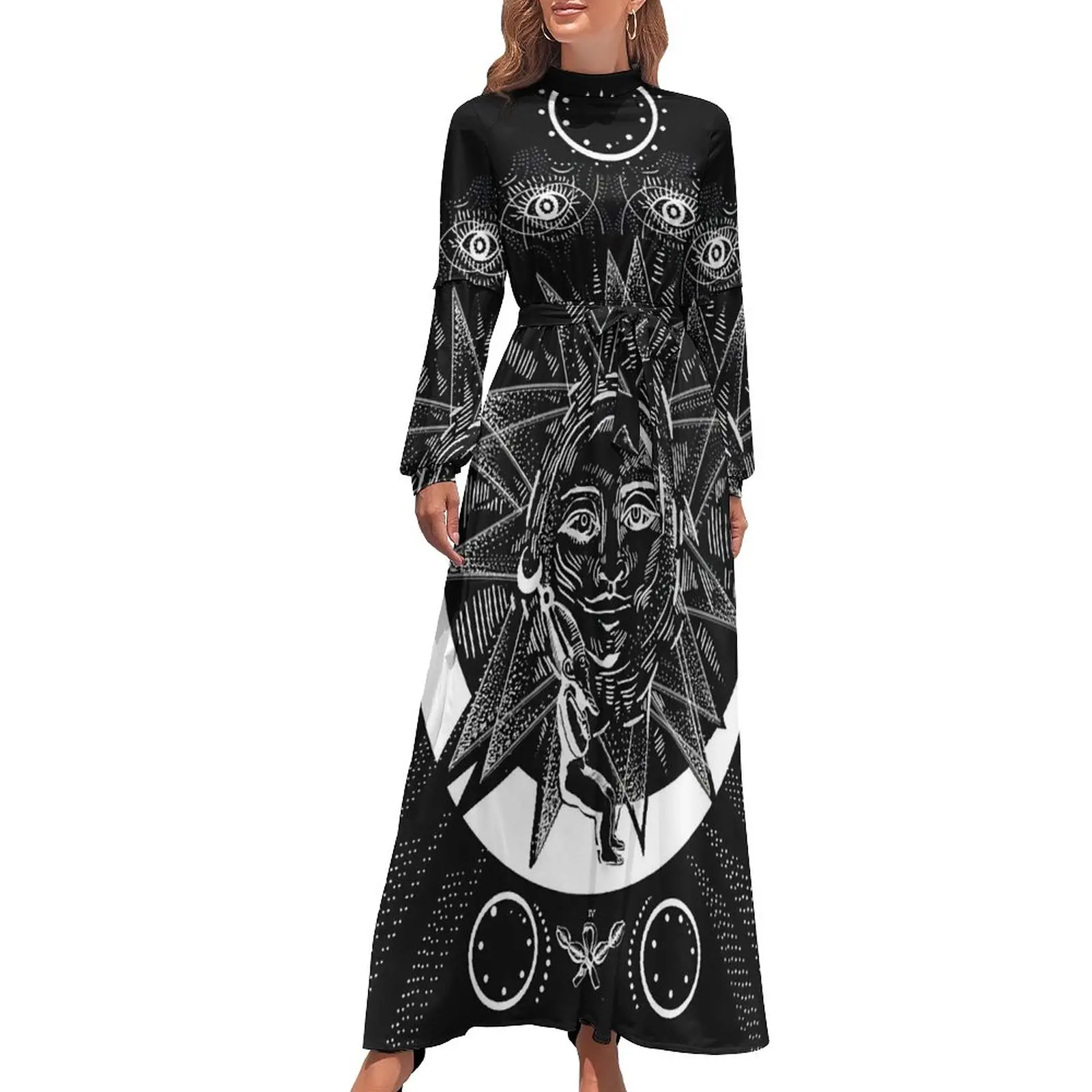 Mystic Sun A-Line Dress Dress High Neck Custom Bohemia Dresses Long-Sleeve Stylish Long Maxi Dress Elegant Vestido
Mystic Sun A-Line Dress Dress High Neck Custom Bohemia Dresses Long-Sleeve Stylish Long Maxi Dress Elegant Vestido