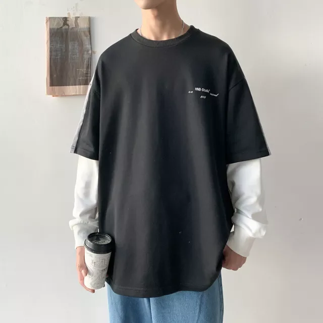 2022 Pullovers Korean Patchwork Sweatshirts Male Japanese Streetwear Clothes Men Fake Two Pieces Harajuku Hoodies
2022 Pullovers Korean Patchwork Sweatshirts Male Japanese Streetwear Clothes Men Fake Two Pieces Harajuku Hoodies