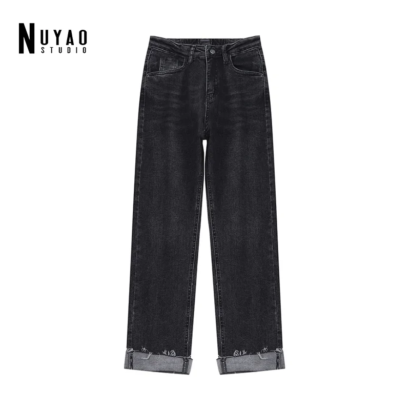 Summer 2022 Women's High Waist New Model Style Loose Denim Pants Flanging Wide Leg Trousers Washing Craft Straight Jeans 
Summer 2022 Women's High Waist New Model Style Loose Denim Pants Flanging Wide Leg Trousers Washing Craft Straight Jeans
