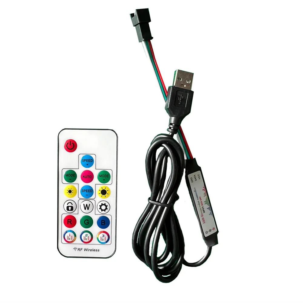 DC5V-12V 24V RGB LED Music Controller 17 Keys RF Wireless Pixel IC SPI Colorful WS2811 WS2812B SK9822 SK6812 Strip Light Tape
DC5V-12V 24V RGB LED Music Controller 17 Keys RF Wireless Pixel IC SPI Colorful WS2811 WS2812B SK9822 SK6812 Strip Light Tape