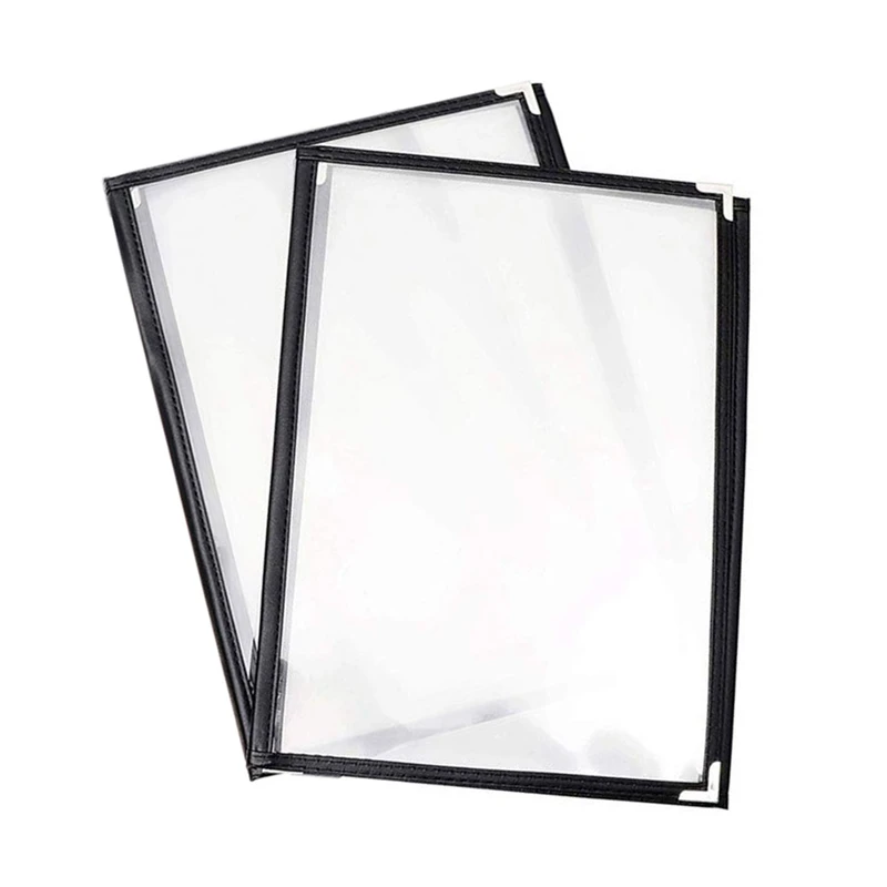 2Pcs Transparent Restaurant Menu Covers For A4 Size Book Style Cafe Bar 3 Pages 6 View
2Pcs Transparent Restaurant Menu Covers For A4 Size Book Style Cafe Bar 3 Pages 6 View
