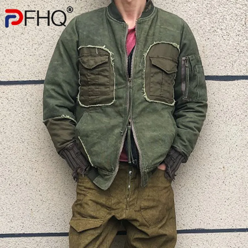 

Утепленный пуховик PFHQ на осень и зиму 2022, мужское модное шикарное авангардное пальто в стиле High Street 12A6052