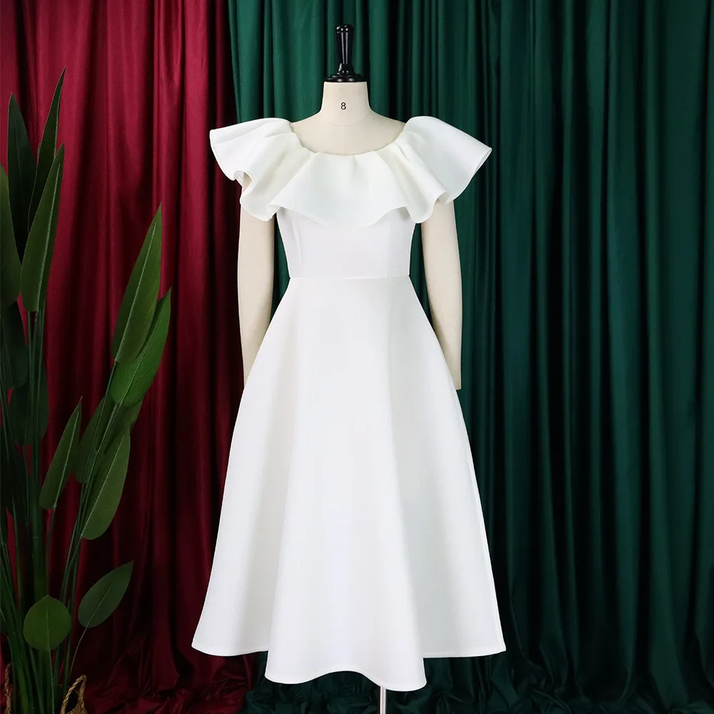 Summer Fashion Elegant Party A-line Dress African Women Solid Ruffle Short Sleeve Wedding Evening A-line Dress Women
Summer Fashion Elegant Party A-line Dress African Women Solid Ruffle Short Sleeve Wedding Evening A-line Dress Women