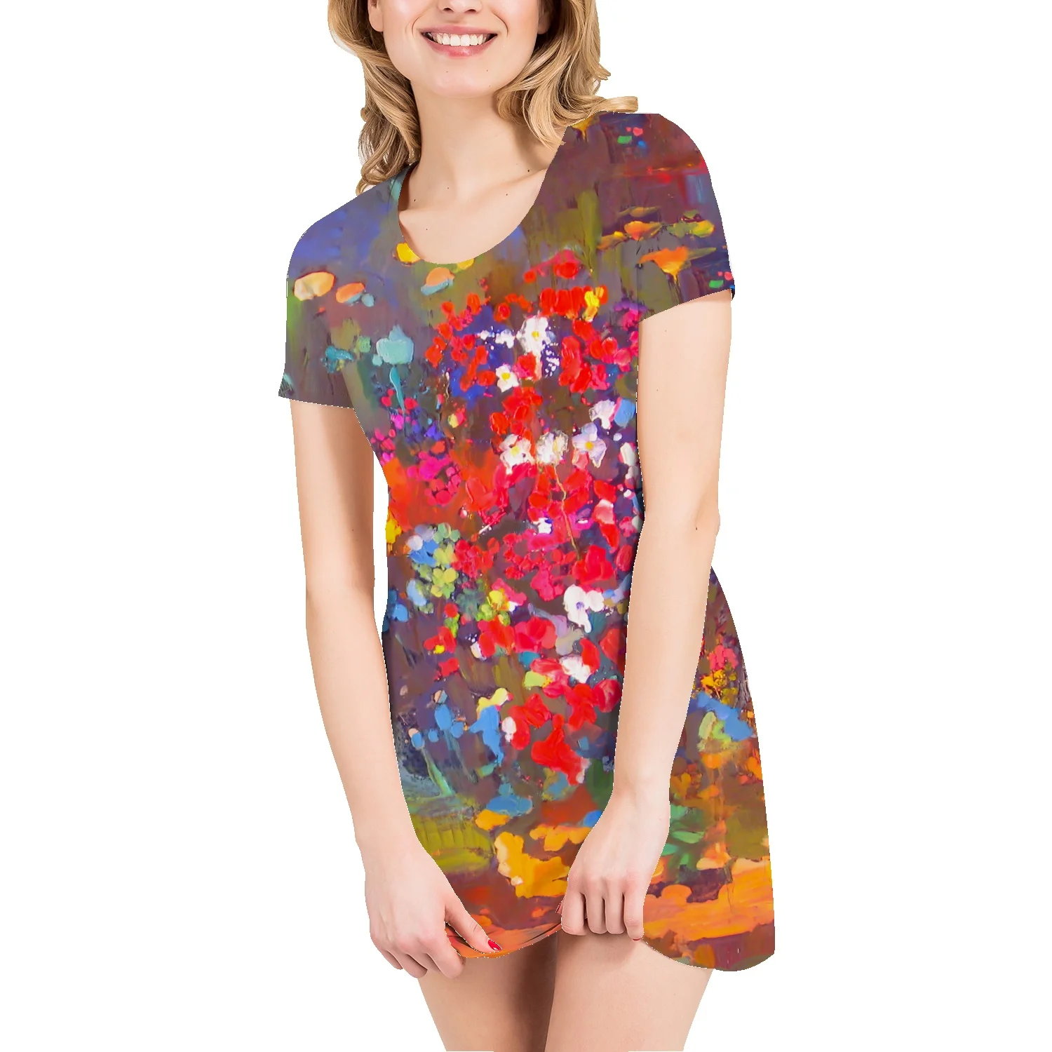 Oil painting swirl women's summer mid-length straight t-shirt skirt casual short-sleeved all-match comfortable short skirt
Oil painting swirl women's summer mid-length straight t-shirt skirt casual short-sleeved all-match comfortable short skirt