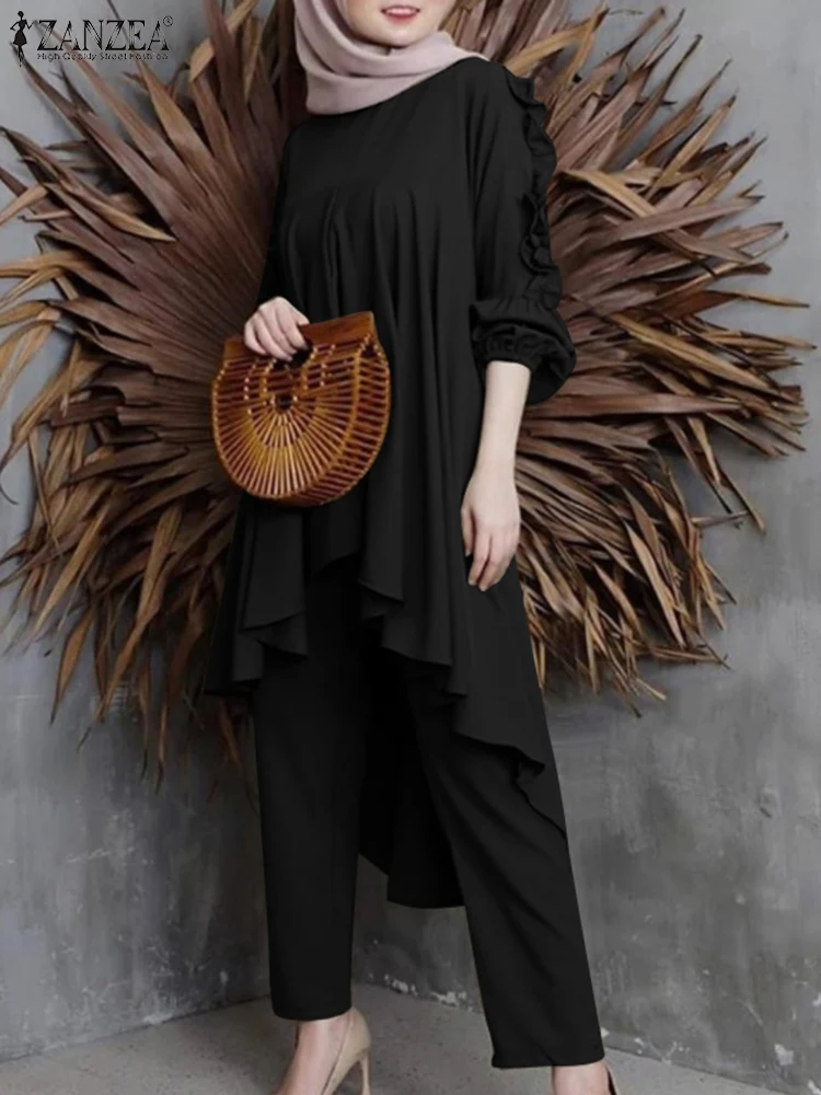 ZANZEA Women Spring Muslim Traksuit Female Elegant Casual Mesh Turkish Elastic Waist Pant Puff Sleeve O-Neck Solid Color Blouses
ZANZEA Women Spring Muslim Traksuit Female Elegant Casual Mesh Turkish Elastic Waist Pant Puff Sleeve O-Neck Solid Color Blouses