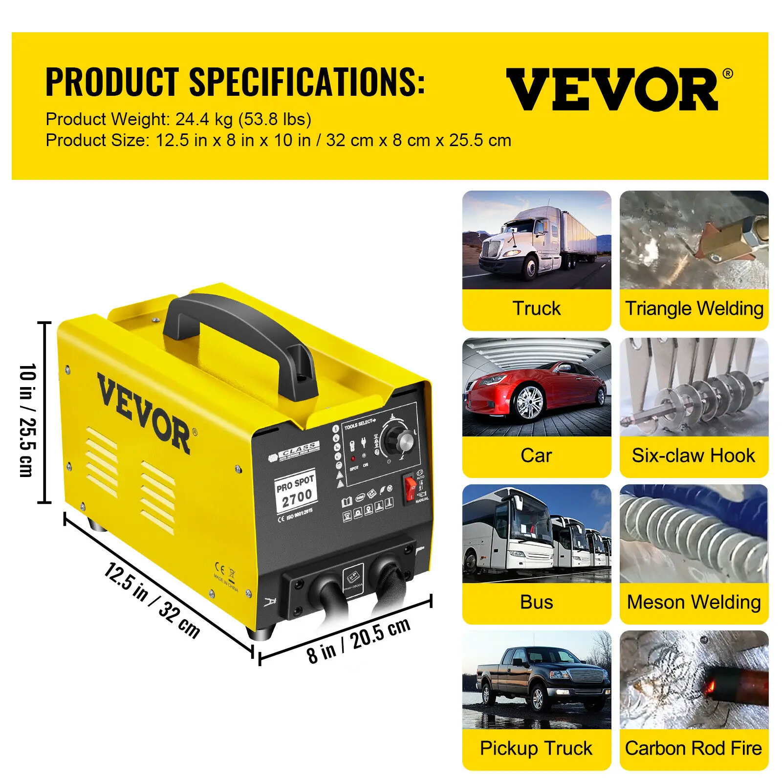 VEVOR Auto Sheet Metal Repair Machine 2700W Car Body Nail Puller 3500A Spot Welder Dent Removal for Car Dent Repair 5 Modes
VEVOR Auto Sheet Metal Repair Machine 2700W Car Body Nail Puller 3500A Spot Welder Dent Removal for Car Dent Repair 5 Modes