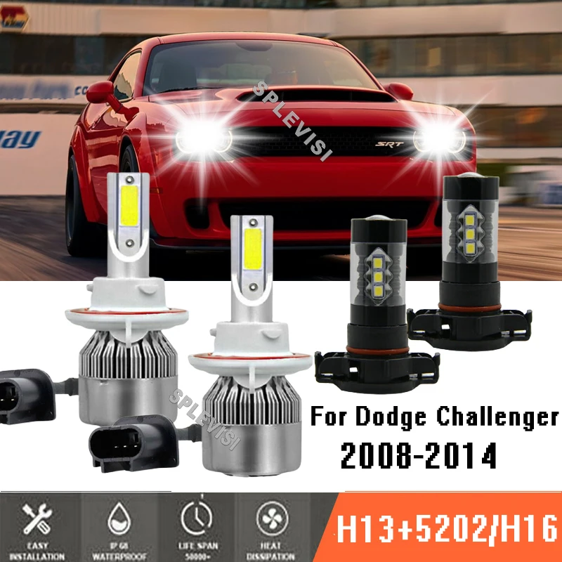 4x h13 H16 LED White Headlight Fog Light Bulbs 6000K Conversion Kit For Dodge Challenger 2008-2014 2009 2010 2011 2012 2013
4x h13 H16 LED White Headlight Fog Light Bulbs 6000K Conversion Kit For Dodge Challenger 2008-2014 2009 2010 2011 2012 2013