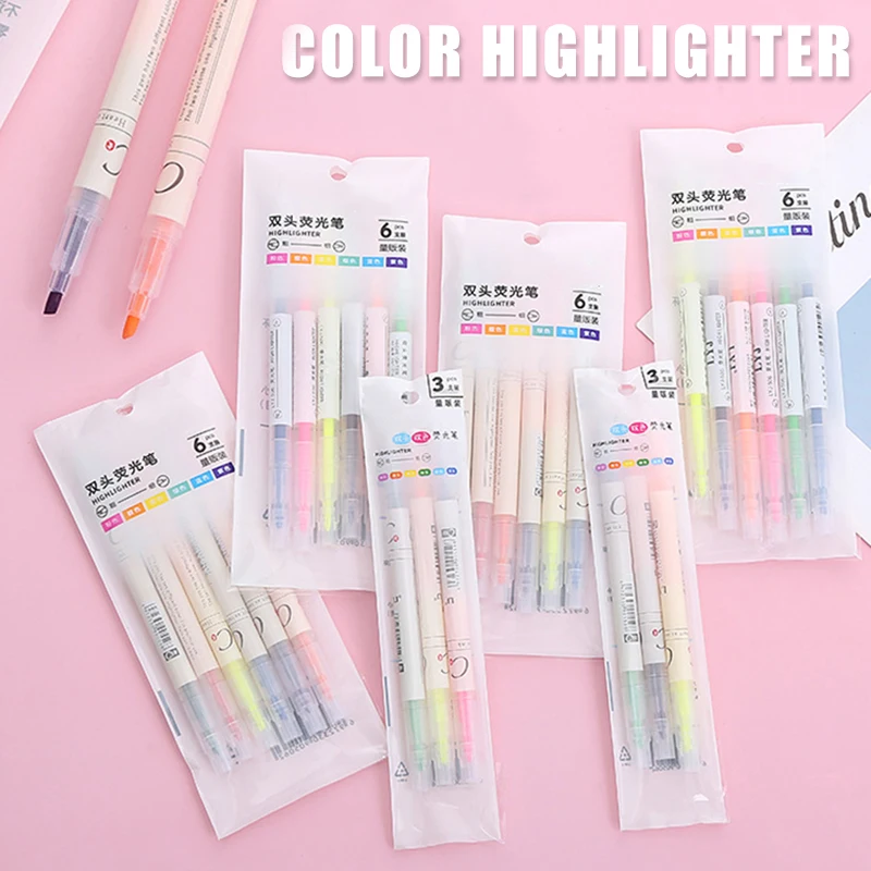 Dual Head Highlighter Fluorescent Pen High Quality Gel Pens Painting Marker Pen Students Stationery Supplies
Dual Head Highlighter Fluorescent Pen High Quality Gel Pens Painting Marker Pen Students Stationery Supplies