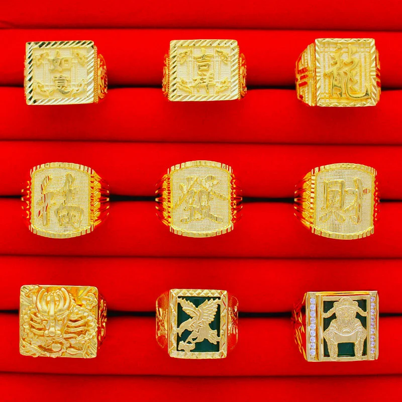 No fading boutique improvement gold thick gold steel seal open ring men's Jewelry classic lucky rich men's ring
No fading boutique improvement gold thick gold steel seal open ring men's Jewelry classic lucky rich men's ring