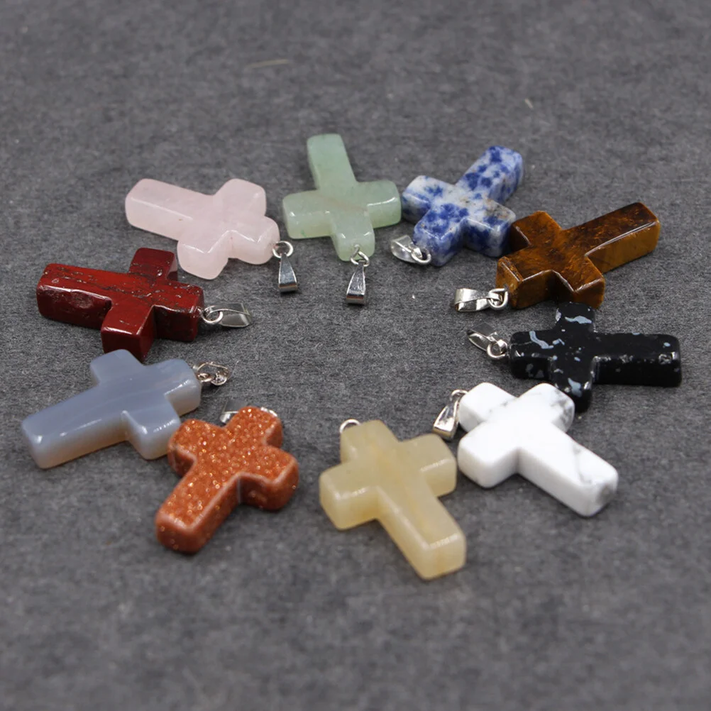 30PCS 24 Color Natural Stone Cross Stone Pendant DIY Necklace Pendant Accessories(Mixed Color)
30PCS 24 Color Natural Stone Cross Stone Pendant DIY Necklace Pendant Accessories(Mixed Color)