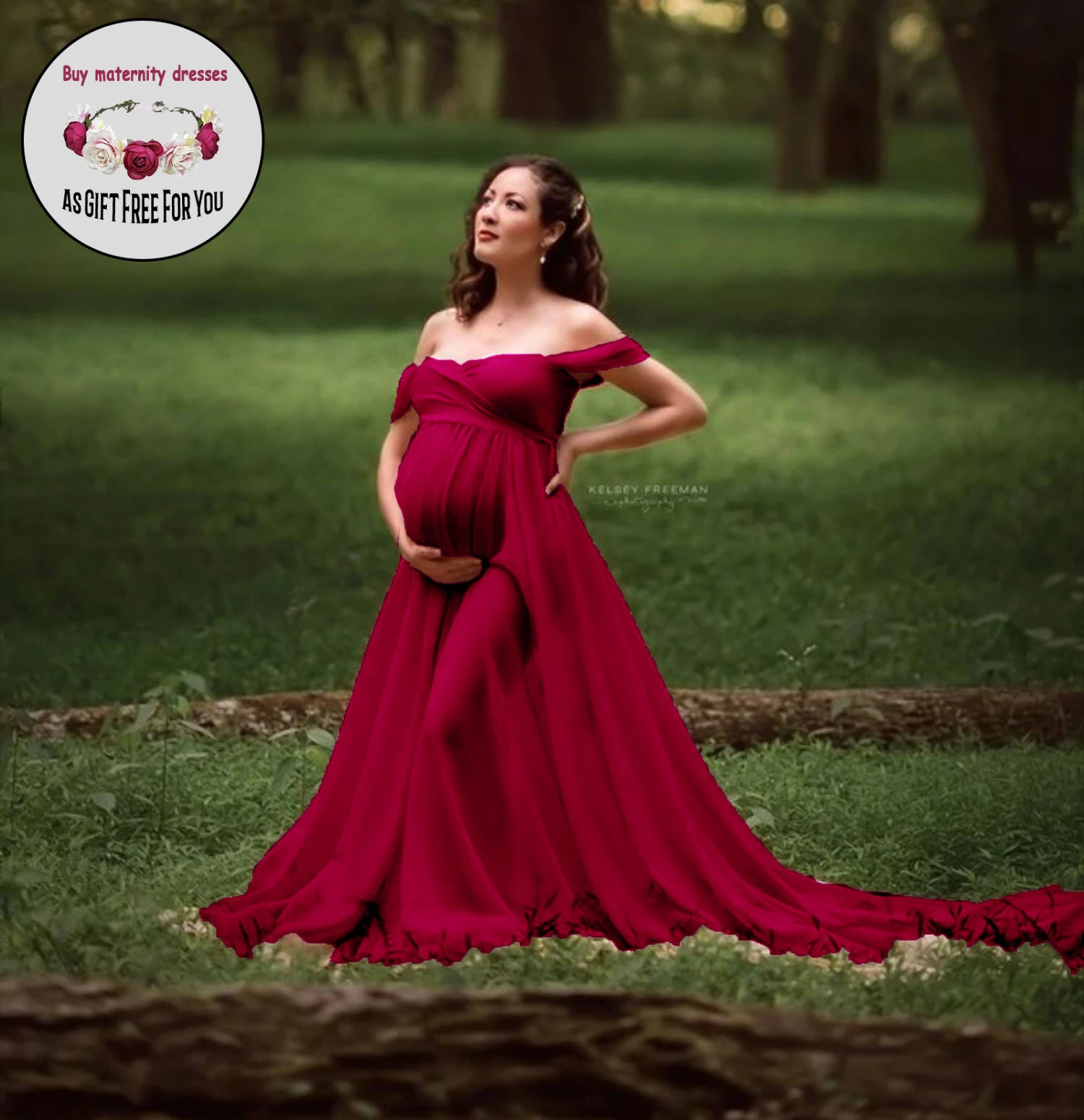 Women Off-Shoulder maternity dress Chiffon Short Sleeve Floor Length Pregnancy Dress for photography
Women Off-Shoulder maternity dress Chiffon Short Sleeve Floor Length Pregnancy Dress for photography