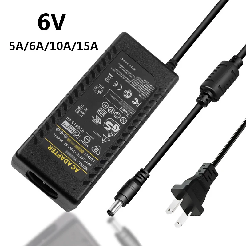 DC 6V 5A 6A 10A 15A Universal Power Supply Adapter Converter Switching 6V5A 6V6A 6V10A 6V15A Adaptor 5.5x2.5mm Adaptador
DC 6V 5A 6A 10A 15A Universal Power Supply Adapter Converter Switching 6V5A 6V6A 6V10A 6V15A Adaptor 5.5x2.5mm Adaptador