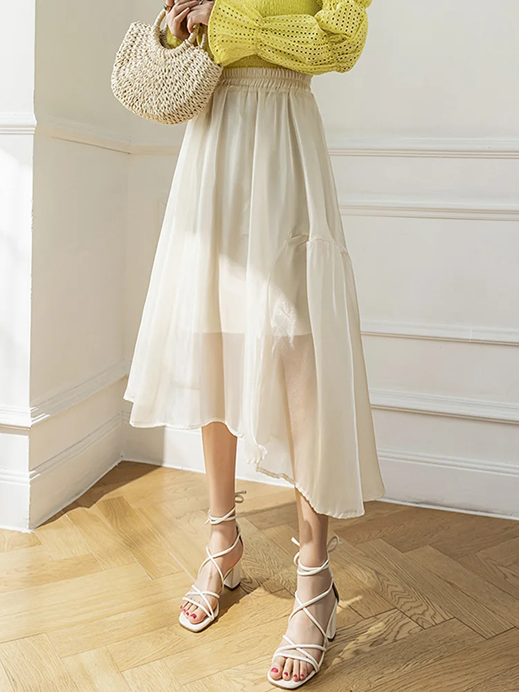 BETHQUENOY Black Casual Elastic High Waist Midi Skirts Women 2022 Saias Mulher Elegant Irregular Organza A Line Skirt Jupe Femme
BETHQUENOY Black Casual Elastic High Waist Midi Skirts Women 2022 Saias Mulher Elegant Irregular Organza A Line Skirt Jupe Femme