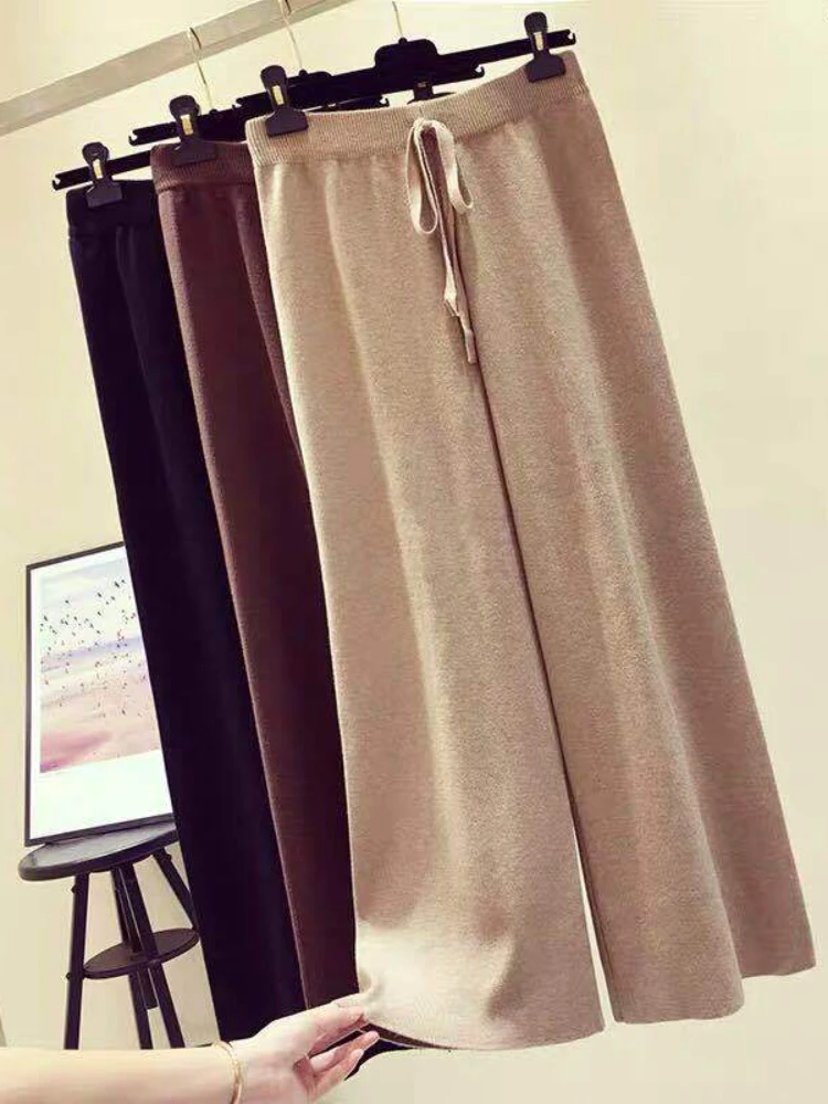 Autumn Winter Pants for Women Solid Knitted Wide Leg Pants Thickened High Waist Sagging Casual Straight Leg Pants Women Clothing
Autumn Winter Pants for Women Solid Knitted Wide Leg Pants Thickened High Waist Sagging Casual Straight Leg Pants Women Clothing