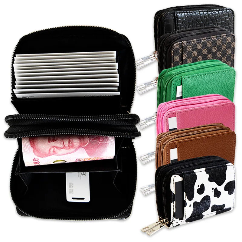 

Cross-border organ multi-card bag ladies card sleeve zipper small purse foreign trade document bag ID card sleeve card holder