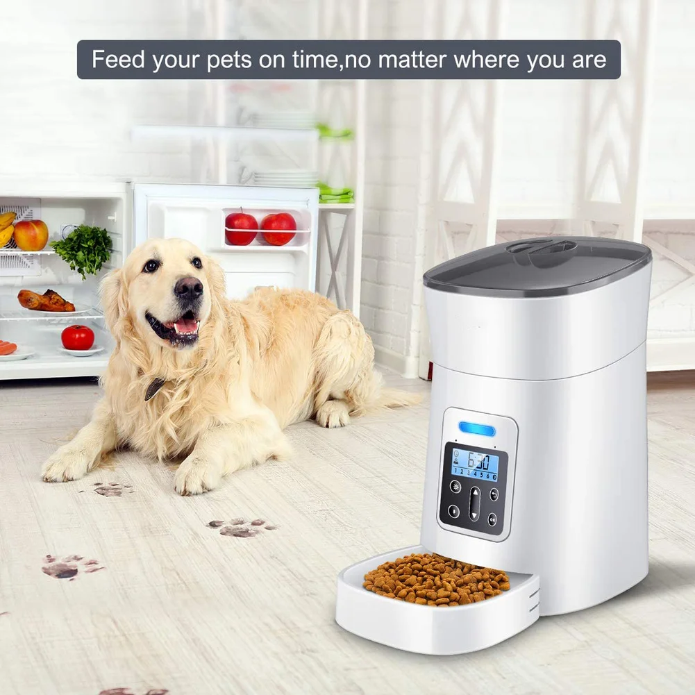 Large Capacity Automatic Pet Feeder 4L Dog Food Feeder Dog Bowl Dispenser Cat Feed Up To 6 Meals Timer Alarm Voice Recorder Feed
Large Capacity Automatic Pet Feeder 4L Dog Food Feeder Dog Bowl Dispenser Cat Feed Up To 6 Meals Timer Alarm Voice Recorder Feed