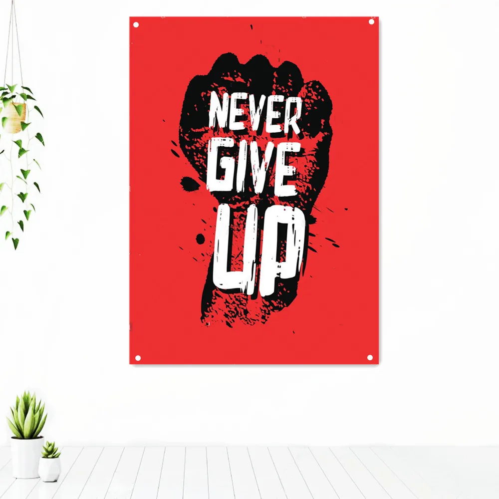 NEVER GIVE UP. Inspirational Wall Art Posters Tapestry Secret to Success Motivational Banners Flag Office Classroom Wall Decor
NEVER GIVE UP. Inspirational Wall Art Posters Tapestry Secret to Success Motivational Banners Flag Office Classroom Wall Decor