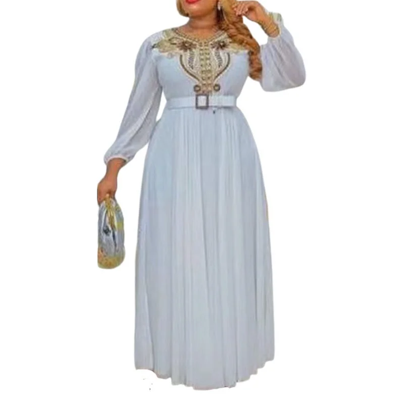 Summer African Dresses for Women African Women Long Sleeve O-neck Yellow White Plus Size Long Dress African Robes XL-4XL
Summer African Dresses for Women African Women Long Sleeve O-neck Yellow White Plus Size Long Dress African Robes XL-4XL