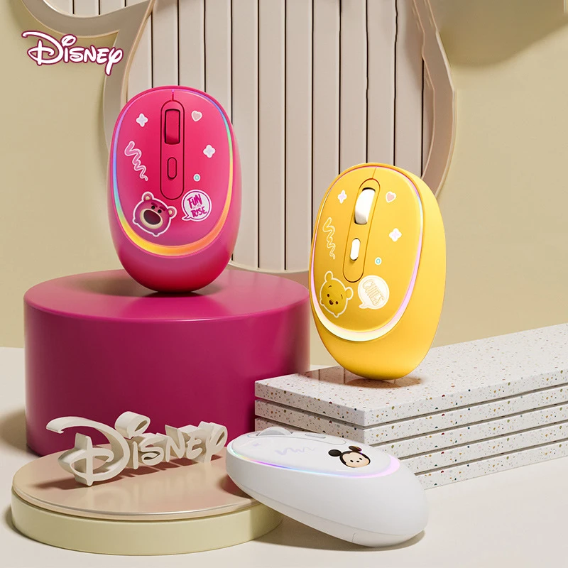 Беспроводная Бесшумная компьютерная мышь Disney Офисная для ноутбука Двухрежимная