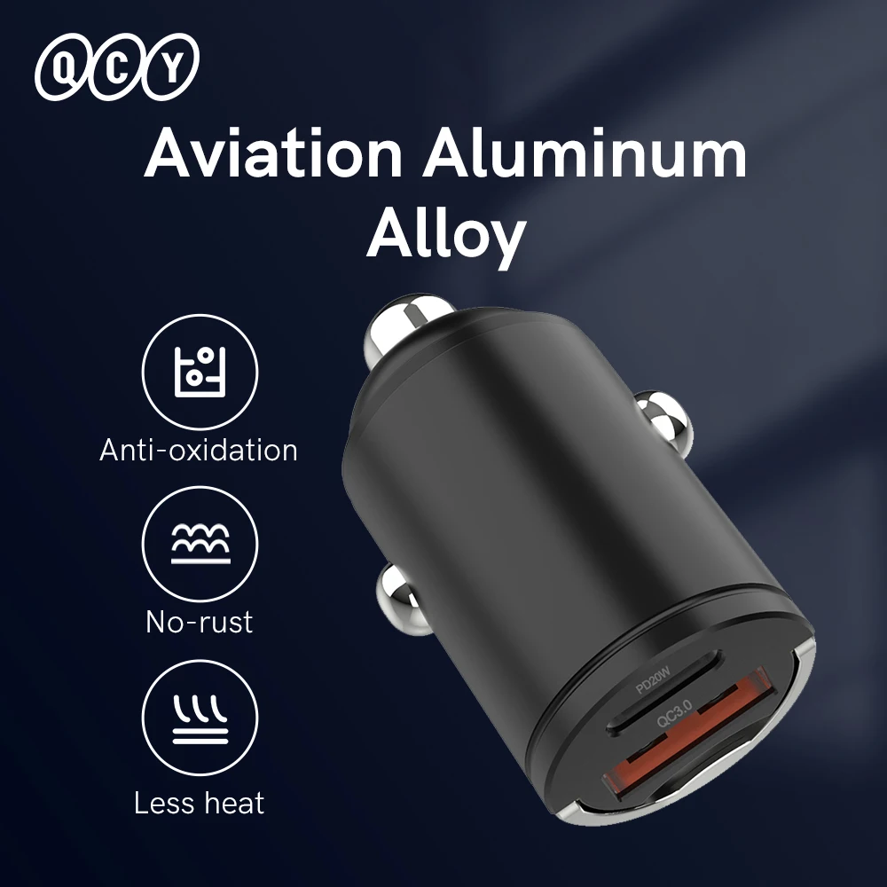 QCY 38W Mini Car Charger Quick Charge PD3.0/QC3.0 Metal Dual USB-A/C Fast Car Phone Charger For Huawei Xiaomi iPhone 13 12 Pro
QCY 38W Mini Car Charger Quick Charge PD3.0/QC3.0 Metal Dual USB-A/C Fast Car Phone Charger For Huawei Xiaomi iPhone 13 12 Pro