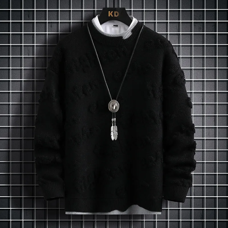 Мужской теплый кашемировый свитер, повседневный пуловер с высоким воротником в стиле Харадзюку, зима 2022