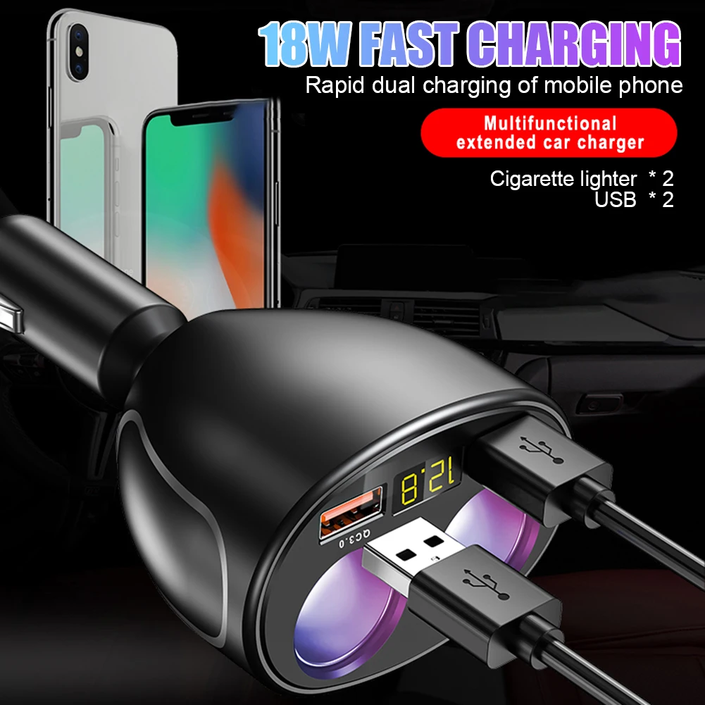 Dual USB Car Charger 2 Port Auto Cigarette Lighter Sockets LED Screen QC3.0 Fast Charging Car Charger Power Adapter Plug
Dual USB Car Charger 2 Port Auto Cigarette Lighter Sockets LED Screen QC3.0 Fast Charging Car Charger Power Adapter Plug