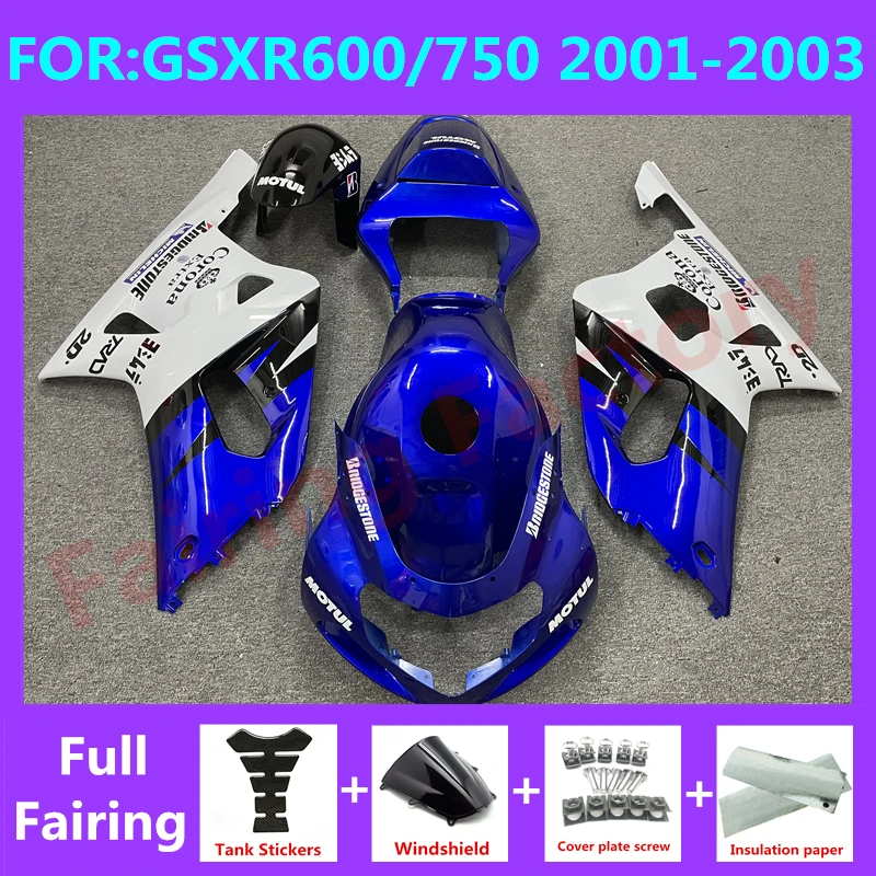 Motorcycle Whole Fairing kit fit for GSXR600 750 01 02 03 GSXR 600 GSX-R750 K1 2003 2001 2002 full Fairings set blue white
Motorcycle Whole Fairing kit fit for GSXR600 750 01 02 03 GSXR 600 GSX-R750 K1 2003 2001 2002 full Fairings set blue white