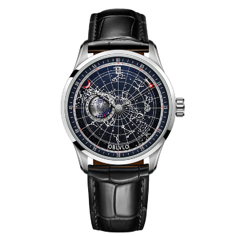 OBLVLO Men Automatic Watch Luxury Watches Mechanical Wristwatch Waterproof Luminous Star Dial Leather Strap Butterfly Clasp
OBLVLO Men Automatic Watch Luxury Watches Mechanical Wristwatch Waterproof Luminous Star Dial Leather Strap Butterfly Clasp