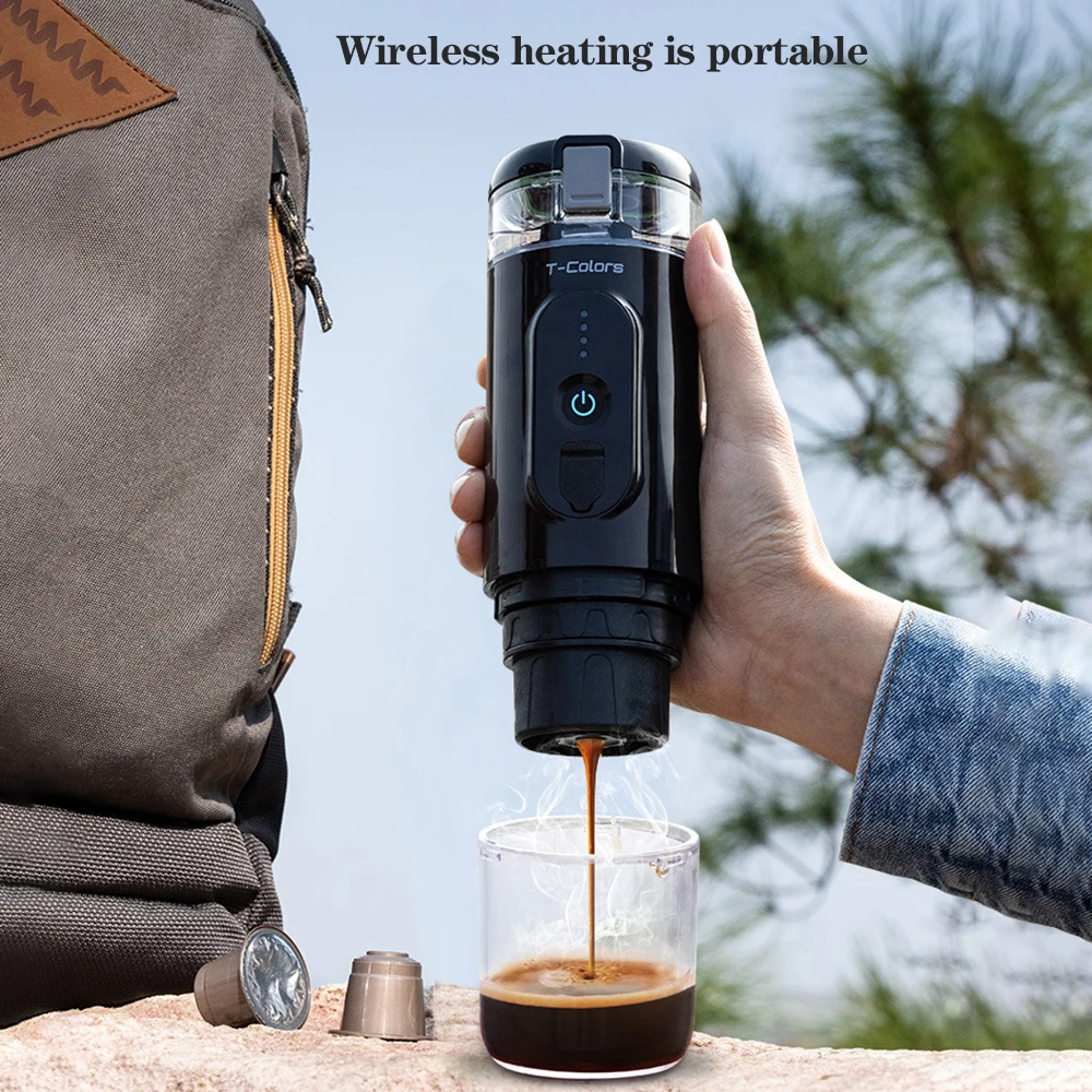 Portable Coffee Maker: 12V Travel Espresso Machine, 20 Bar Pressure Rechargeable Battery Heating Water for Camping, Driving
Portable Coffee Maker: 12V Travel Espresso Machine, 20 Bar Pressure Rechargeable Battery Heating Water for Camping, Driving