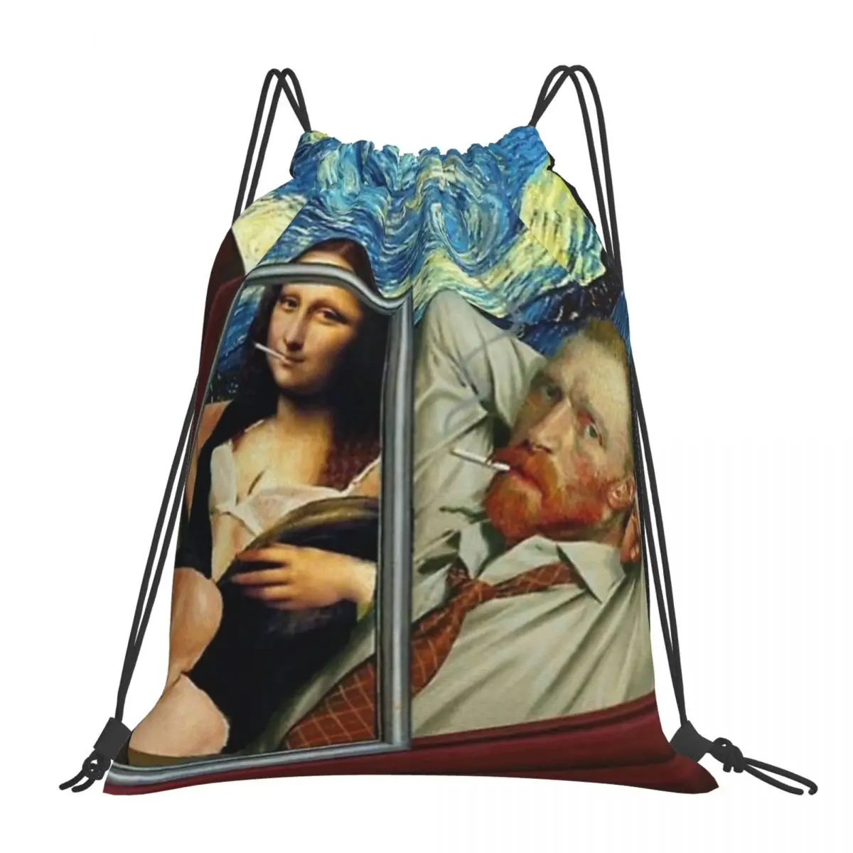 Starry Night Mona Lisa Backpacks Portable Drawstring Bags Drawstring Bundle Pocket Sundries Bag Book Bags For Man Woman Students
Starry Night Mona Lisa Backpacks Portable Drawstring Bags Drawstring Bundle Pocket Sundries Bag Book Bags For Man Woman Students