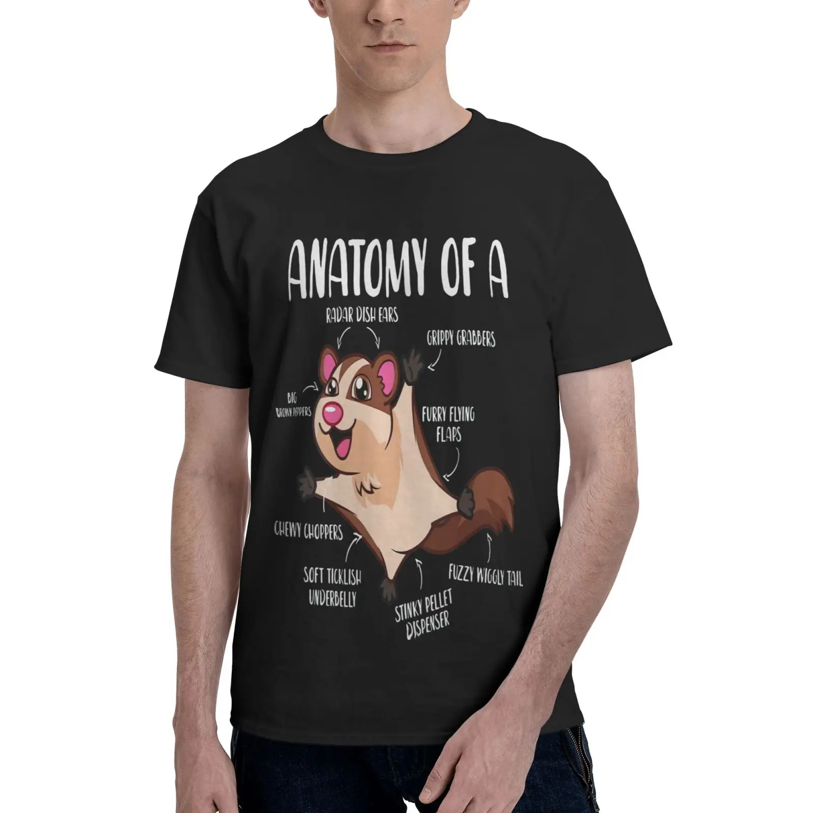 Мужская футболка с рисунком анатомии сахарного планера, футболка, мужская одежда в эстетике, футболки с коротким рукавом, футболка оверсайз
Мужская футболка с рисунком анатомии сахарного планера, футболка, мужская одежда в эстетике, футболки с коротким рукавом, футболка оверсайз