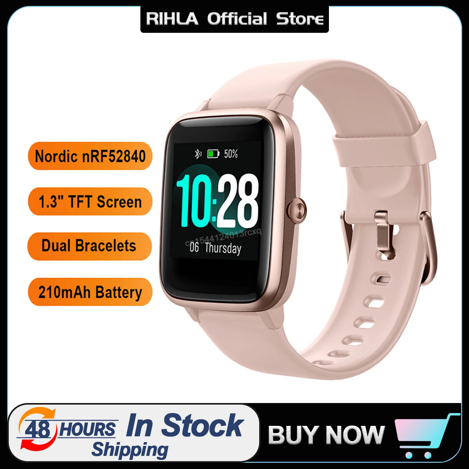 RIHLA 1.3 Inch TFT LCD Heart Rate Smart Watch Touch Waterproof Bluetooth Reminder Fitness Tracker Sport Watch Wrist Women Men
RIHLA 1.3 Inch TFT LCD Heart Rate Smart Watch Touch Waterproof Bluetooth Reminder Fitness Tracker Sport Watch Wrist Women Men
