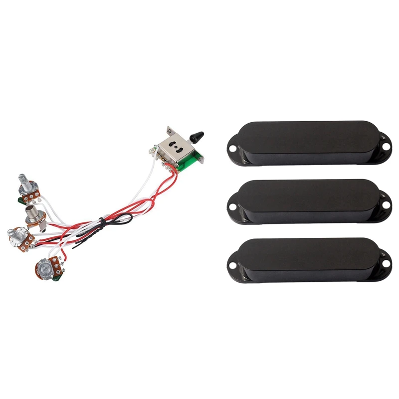 Pots For Strat Guitar 1 Volume 2 Tone Control 5 Way Switch 3-500K Pot With Black St Closed Single Coil Pickup Cover
Pots For Strat Guitar 1 Volume 2 Tone Control 5 Way Switch 3-500K Pot With Black St Closed Single Coil Pickup Cover
