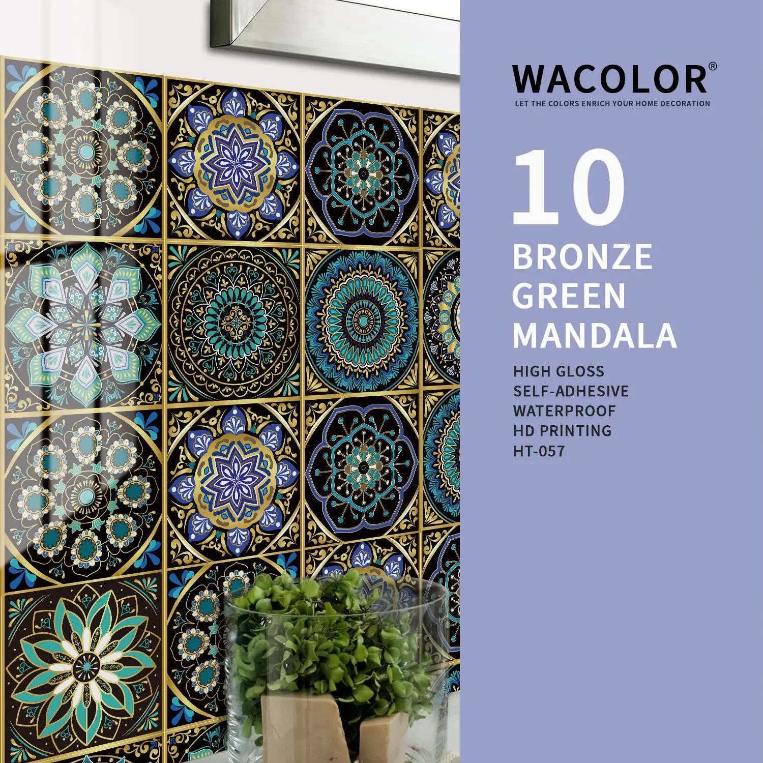 Mandala Wall Stickers Self-adhesive Kitchen Renovation Beautify Walls Self-adhesive Tile Stickers Waterproof and Oil-proof 10Pcs
Mandala Wall Stickers Self-adhesive Kitchen Renovation Beautify Walls Self-adhesive Tile Stickers Waterproof and Oil-proof 10Pcs