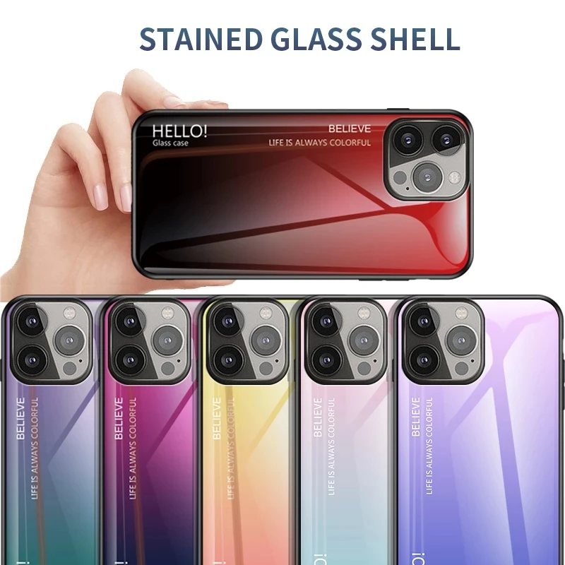 Suitable for IPhone 13Pro 12Pro 11Pro Max XR XSMAX 8 7 6SPlus SE2020 Gradient Tempered Glass Phone Case Dazzle Case
Suitable for IPhone 13Pro 12Pro 11Pro Max XR XSMAX 8 7 6SPlus SE2020 Gradient Tempered Glass Phone Case Dazzle Case