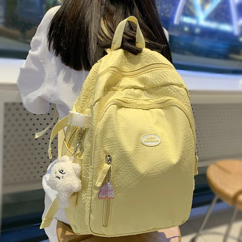 Trendy Women Yellow Laptop School Bag Girl Travel Kawaii Book Backpack Fashion Lady Leisure Bag Female Cute College Backpack New 
Trendy Women Yellow Laptop School Bag Girl Travel Kawaii Book Backpack Fashion Lady Leisure Bag Female Cute College Backpack New