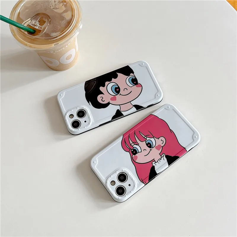 Cartoon Boy Girl Lovers Couple's White Phone Case Cover for IPhone 7 8 Plus 11 12 13 Pro X XR XS Max Shockproof Cases
Cartoon Boy Girl Lovers Couple's White Phone Case Cover for IPhone 7 8 Plus 11 12 13 Pro X XR XS Max Shockproof Cases