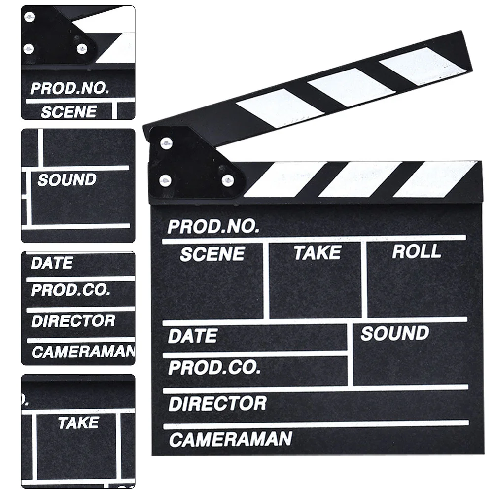 

Movie Film Clap Board Clapper Board Wooden Film Movie Clapboard Photography Studio Video Cut Action Scene Clapper Accessory
