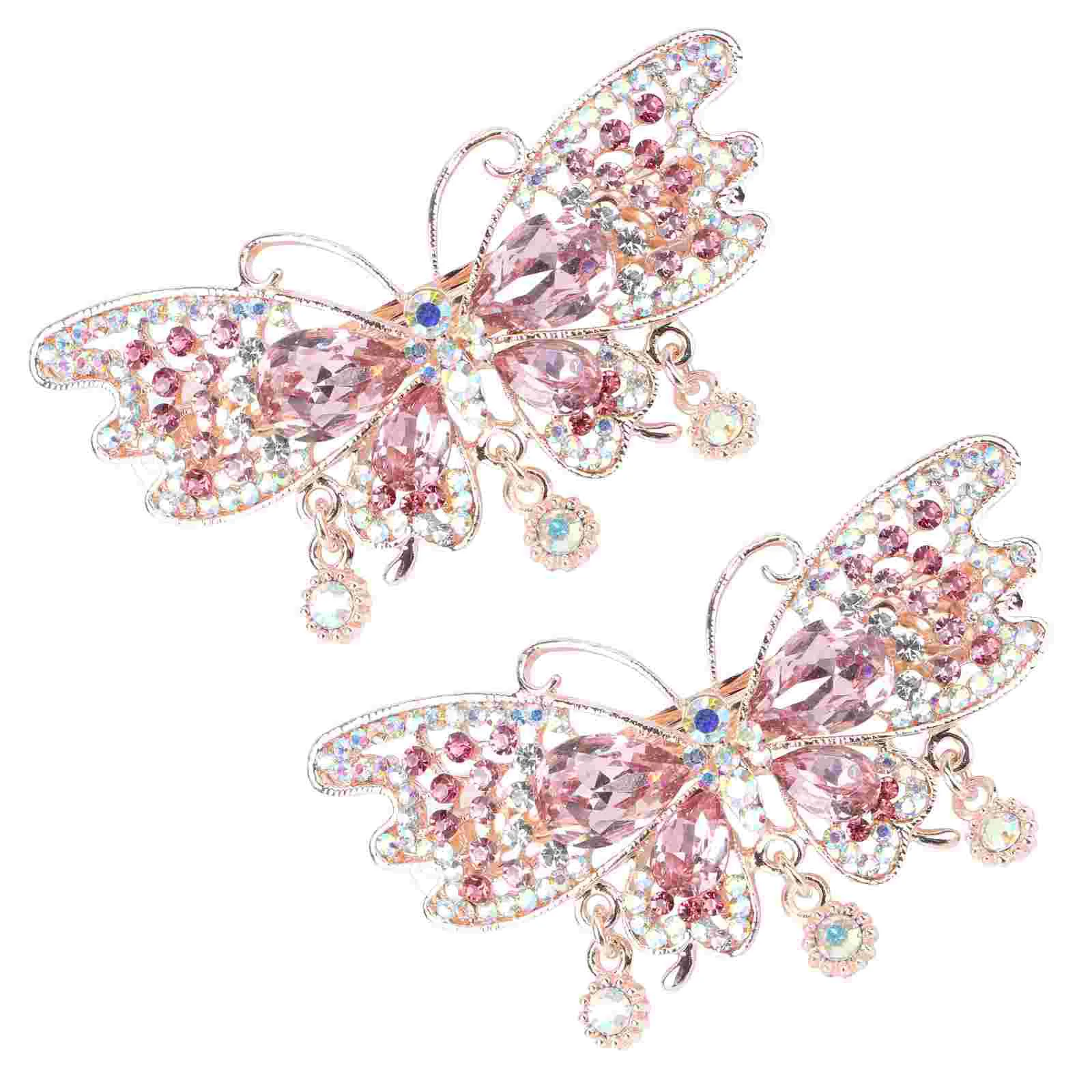 2 Pcs Crystal Hair Clips Diamond Butterfly Barrettes Automatic Wild Lovely Hairpins Female Ponytail Holders Woman
2 Pcs Crystal Hair Clips Diamond Butterfly Barrettes Automatic Wild Lovely Hairpins Female Ponytail Holders Woman