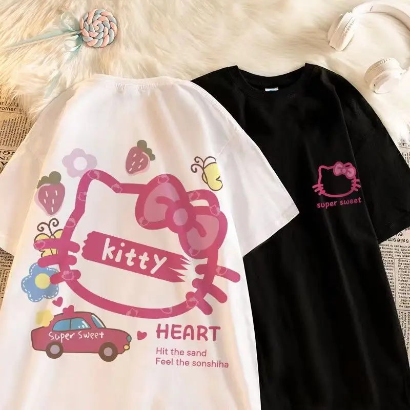 Kawaii Sanriod аниме Hello Kittys футболка с коротким рукавом для девушек Лето Новинка 100% хлопок свободный тонкий секционный Универсальный полурукав
Kawaii Sanriod аниме Hello Kittys футболка с коротким рукавом для девушек Лето Новинка 100% хлопок свободный тонкий секционный Универсальный полурукав